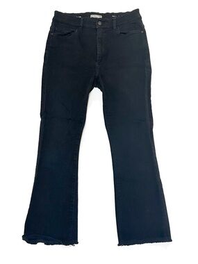 DL1961 Bridget Cropped High-Rise Instasculpt Boot Henderson Black Denim Raw Hem